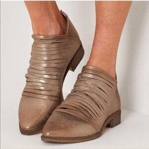 Free People Lost Valley Gold Metallic Ankle Booties Size 40
